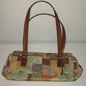 Fossil Never Used Coronado Vintage Map Purse